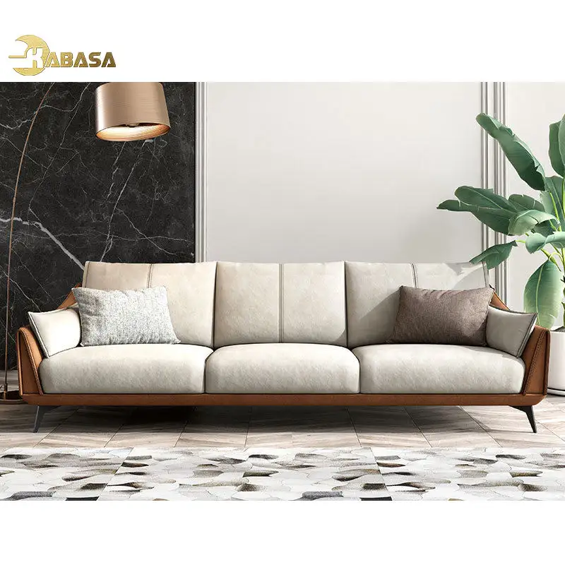 Divano beige tessuto 3 posti nordico moderno divano Set disegni soggiorno mobili divani