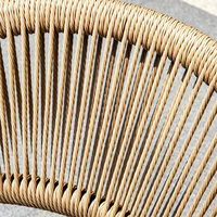 Chaise de salle à manger d'extérieur en rotin tressé avec structure en PVC, chaise d'appoint empilable pour jardin et balcon