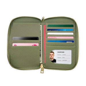 Cartera de Pasaporte Delgada de Cuero PU con Cremallera y Logotipo de <span class=keywords><strong>Avión</strong></span>, Estética Atemporal, Ventana Transparente <span class=keywords><strong>para</strong></span> Identificación - Product Image 4