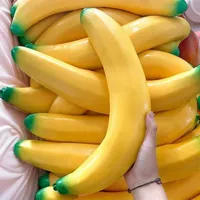 Jouet Squishy Banane Géante Réaliste, Long Jouet à Presser en Forme de Fruit pour les Farces et les Blagues, Cadeau Anti-Stress pour Bureau, Jaune