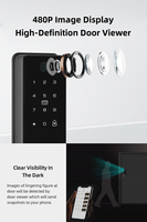 Serrure de porte électronique intelligente Tuya avec caméra de visiophone, écran HD, empreinte digitale, mot de passe, entrée sans clé, contrôle par application cloud, 100 empreintes digitales