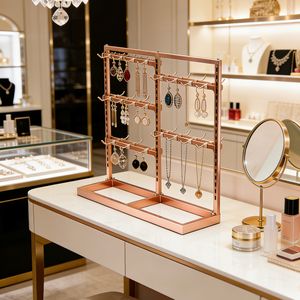 Support à <span class=keywords><strong>bijoux</strong></span> en acier inoxydable avec peinture <span class=keywords><strong>de</strong></span> cuisson, tubes en acier épaissis, finition brillante et lisse, couleur longue durée pour présentoirs <span class=keywords><strong>de</strong></span> magasin - Product Image 1