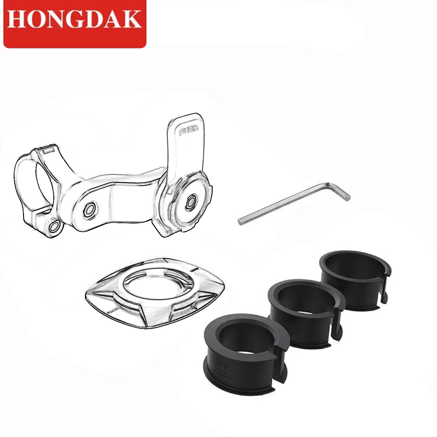 Hongdak Motorcycle Bike Phone Holder Shock-resistant MTB Bicycle Scooter Bike Handlebar Security Quick Lock