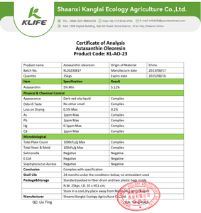 Klife CAS 472-61-7 Haematococcus pluvialis astaxanthin Oil 5%-10% HPLC Test - Product Image 5