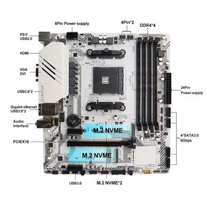 Tarjeta Madre ARGB M-ATX Classic B450 4 DDR4 Doble Canal AM4 M.2 NVME para Escritorio (Compatible con CPU 5500/5600/5600G) Nuevo Alto Rendimiento - Product Image 1