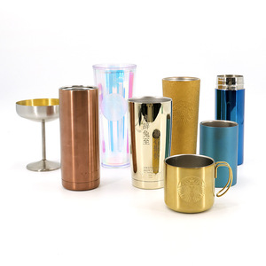 Stainless Steel Cups And Saucers Cylindrical PVD Coating Surface Treatment For General Use - Product Image 1