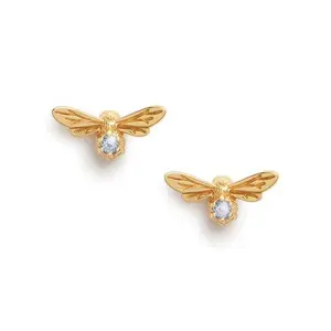 S925 argento carino <span class=keywords><strong>oro</strong></span> hawaiano CZ piccolo simpatico ape <span class=keywords><strong>orecchini</strong></span> a bottone <span class=keywords><strong>per</strong></span> le ragazze delle donne - Product Image 1