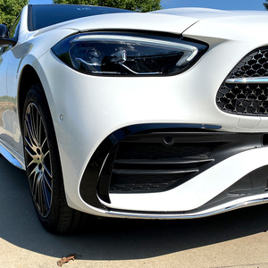 Mercedes-Benz C-Class W206 2022+ Front Bumper Canard AMG Style Piano Black Carbon Fiber Texture ABS Modification - Product Image 2