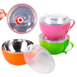 Factory Hot Selling Salad Bowl Large Stainless Steel Egg Cake Baking Mixing Bowl Set with Handle and Lids