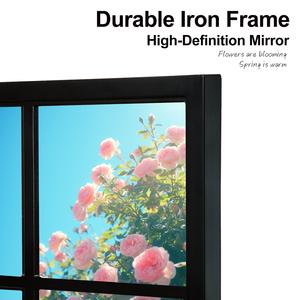 Usine en gros mur sol pleine longueur grand miroir décor à la maison orné extérieur jardin fenêtre grille miroir pleine longueur miroir - Product Image 6