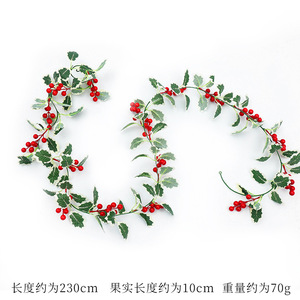 Guirnaldas de Bayas Navideñas Artificiales, Adorno de Plástico Rojo Suave para Decoración del Hogar, Bodas y Exteriores - Product Image 6