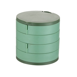 360 Degree Rotating Jewelry Box for Ear Studs Necklaces Bracelets Jewelry Storage Box Jewelry Box Organizer with <b>Mirror</b> - Product Image 5