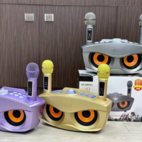 Système de chant KTV portable Sd306plus Owl Design TWS sans fil avec micro et double haut-parleur, carte son intégrée