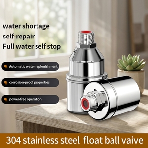 Válvula de bola flotante angular de acero inoxidable, válvula hidráulica automática de control de nivel de agua 1/2 3/4, válvula de cierre impermeable para - Product Image 1