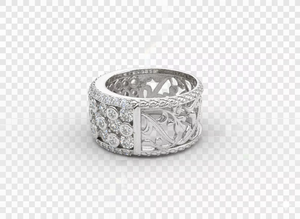 Luxury 925 <b>Silver</b> Diamond <b>Ring</b> Vintage Filigree Band Luxury Designer <b>Ring</b> Micro Pave Wedding Jewelry <b>Statement</b> Anniversary <b>Ring</b> - Product Image 2