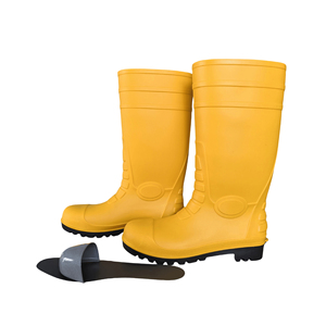 Thép đầu thép tấm chống đập chống đâm thủng màu vàng dày mưa khởi động PVC công nghiệp và khai thác lao động bảo vệ mưa khởi động - Product Image 3