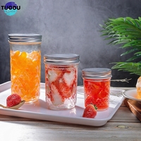 Dalam Stok Grosir Caviar Honey Clear Glass Jam Acar Bird 'S Nest Botol Kosong Wide Mouth Mason Jar