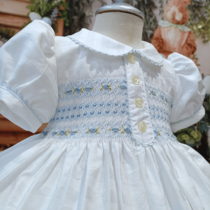 Robe plissée respirante en coton blanc à rayures, style princesse pour bébés filles, manches courtes, fabrication OEM ODM Hai Duong - Product Image 5