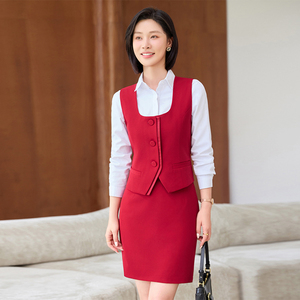 Versión Coreana de moda de chaleco a juego de colores, <span class=keywords><strong>pantalones</strong></span> y traje de falda occidental, diseño único sentido de la ropa de trabajo de <span class=keywords><strong>camarera</strong></span>. - Product Image 1