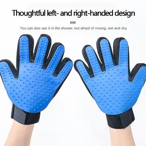 High Quality Washable Material Self Cleaning Pet Bathing Massage Deshedding Tools Pet Fur Hair Remover Gloves