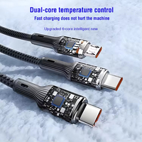 Cable de Datos de Nailon de Alta Calidad 3 en 1, 120 W, 2 M, Super Trenzado, Tipo C, Carga Rápida de 3 A, Doble Núcleo, Cobre Estañado