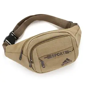 Large capacity multi-functional canvas wear-resistant mobile phone Fanny pack fashion business wallet