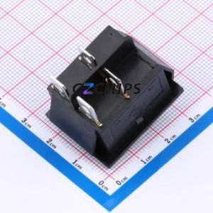 HX KCD4-4P Rocker Switch Through hole Component (THT) Switch Without Solder Tab Black 16A - Product Image 2