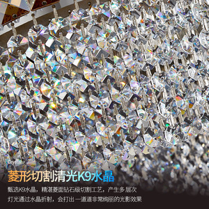 Nieuwste Binnen Roestvrij Staal Golvende Cirkel Led Drie Kleuren Kristallen Hangende Kroonluchter Lichten Zilveren Hangende Verlichting Voor Decor - Product Image 5