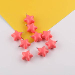 Cuentas acrílicas en forma de estrella 3D de colores dulces para la fabricación de joyas y accesorios DIY - Product Image 3