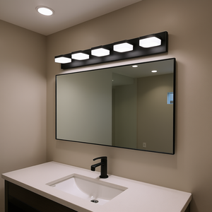 Modern 6-<b>Light</b> Black Iron LED <b>Vanity</b> Mirror <b>Light</b> Fixture for Bathrooms and <b>Makeup</b> Tables - Product Image 2