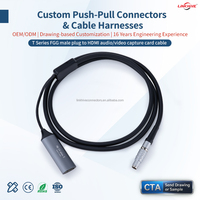 Conector Circular de PVC OEM Integrado Personalizado de Baja Latencia, Cable de Captura de Video 4K de 60 fps con Conector TGG Macho para Computadora