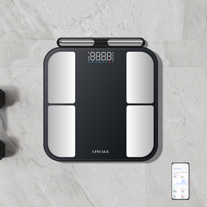 Scala precisa unica dell'analizzatore del grasso corporeo di 8 elettrodi capacità nera 180kg con vetro temperato per il monitoraggio quotidiano della salute di uso domestico - Product Image 1