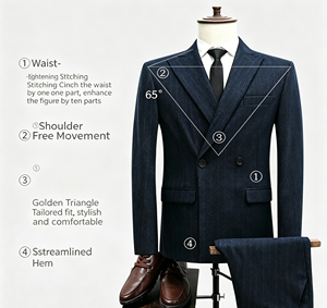 Costume Classique <span class=keywords><strong>Chic</strong></span> pour <span class=keywords><strong>Homme</strong></span>, Veste et Pantalon Sur Mesure, Style Formel pour Hommes - Product Image 6
