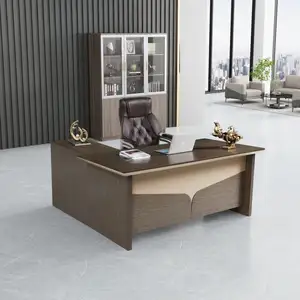 Ekintop Big Boss Table Classical Executive Office Desk L shape Wooden Office Desk Executive Office Table