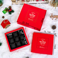 Boîte Cadeau de Chocolats de Noël DIY Fait Main, 9 Compartiments, en Amidon de Maïs, pour le Nouvel An, Emballage en Papier Brut pour Confiseries et Usage Alimentaire