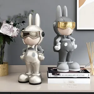 Vente Flash Décoration Maison : Grande Sculpture Lapin sur Pied pour Intérieur, Ornement DIY - Product Image 1