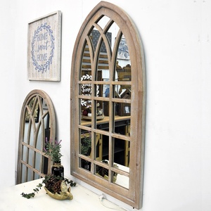 <span class=keywords><strong>Espejo</strong></span> de Pared Arqueado de Madera Decorativo Vintage Luckywind, <span class=keywords><strong>Espejo</strong></span> de Pared Grande con Marco de Madera para Colgar en el Piso Estilo Granja - Product Image 4