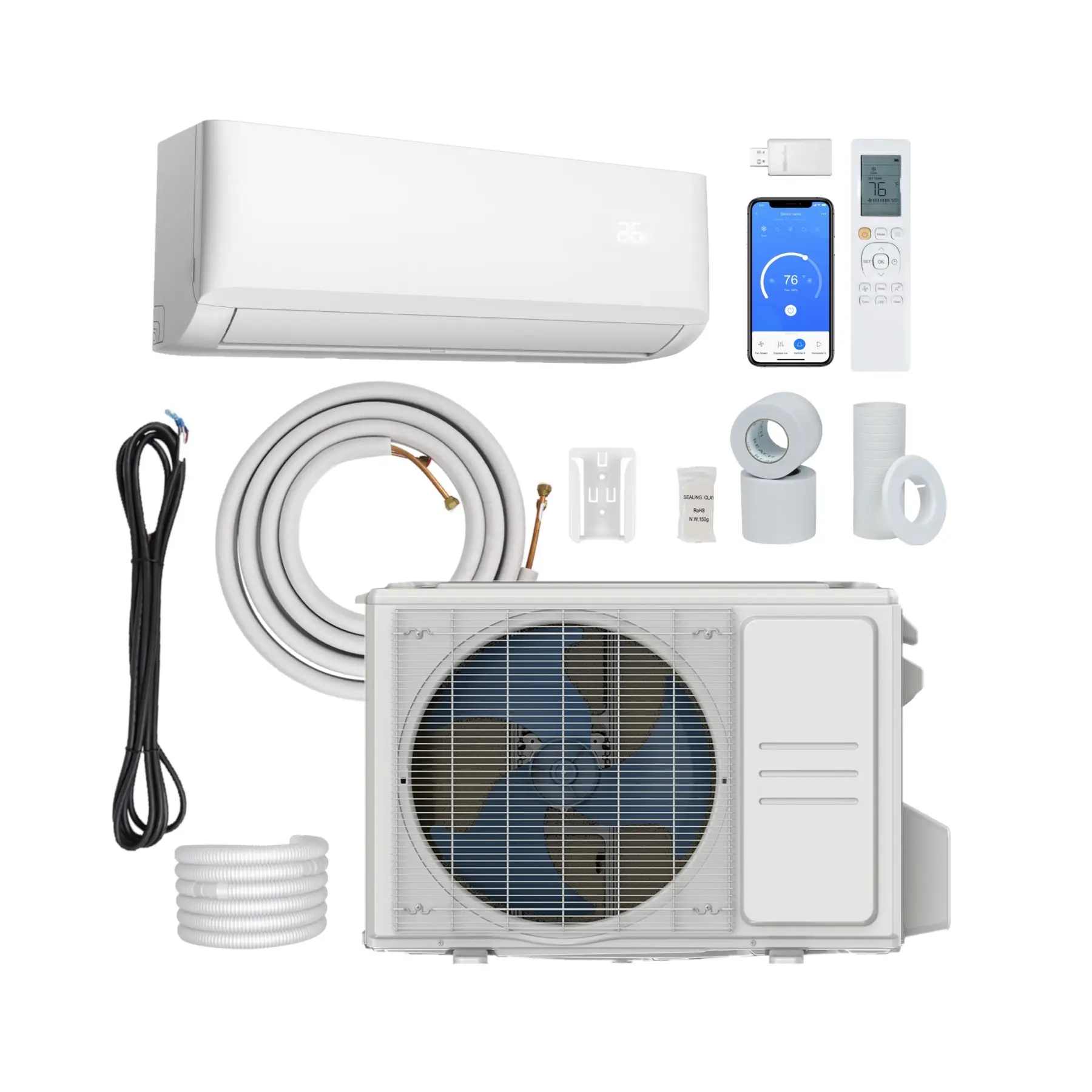 USA Market Wall Mounted Ac Unit Commercial Mini Split Air Conditioning Heating and Cooling Household Mini Split Air Conditioner