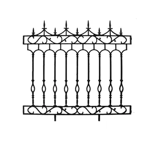 High quality galvanized and powder coated black welded metal tube steel picket wrought iron fence panels