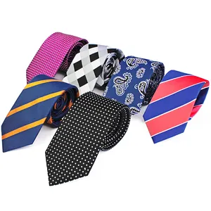 Ensemble avec cravates tissées en soie pour hommes, cravates larges, avec Logo personnalisé, vente en gros,