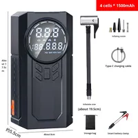 Pompe à air pour voiture, pompe à air électrique sans fil, mesure de la pression des pneus, lumière d'urgence, 12V, affichage numérique LED ABS pour voiture
