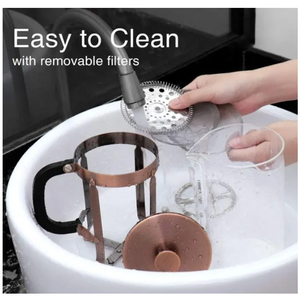 Cafetera Francesa Manual de Acero Inoxidable de 1 Litro, de Vidrio de Borosilicato Alto, Resistente al Calor, con Émbolo para Café y Té - Product Image 5