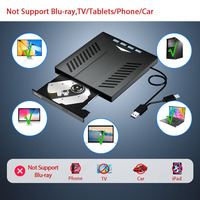 7-in1 Breathing Light External Optical Drive,CD DVD Burner,CD/DVD +/-RW Reader with SD TF Card Slots USB3.0 Type C