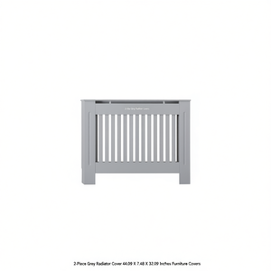 Couverture de radiateur grise 44,09 x 7,48 x 32,09 pouces, couverture de meuble en bois durable - Product Image 1