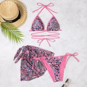 Nouvelle collection 2025 : Ensemble maillot de bain 3 pièces à jambes longues, soutien-gorge push-up, grandes tailles, séchage rapide pour femme, en Spandex/Nylon - Product Image 6