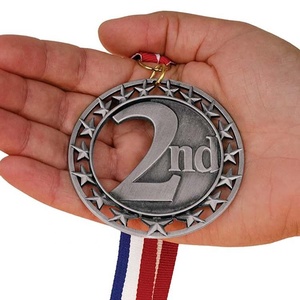 Vincitore premi 1 ° 2 ° medaglie sportive oro argento bronzo con nastri collo - Product Image 3