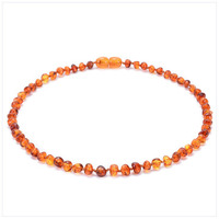 Collar de Ámbar Báltico al por Mayor para Bebés, Pulsera de Ámbar 100% Genuino para Niños, Collares de Cuentas, Longitud Aproximada de 33 cm