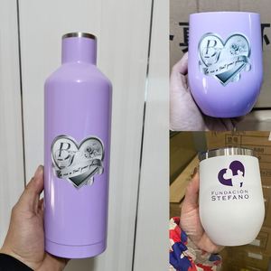 Bouteille isotherme personnalisée avec logo par sublimation, 12 oz, en métal, pour vin, voyage, blanche ou rouge, 2 modèles - Product Image 3