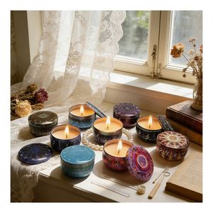 Decorative Soy Wax Candle Containers <b>Empty</b> Vessels with Lids for Private Label Wax Filling Display Program Retail Scented - Product Image 5