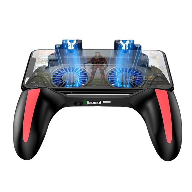 H10 KD1829 Gamepad Game Controller with Two Cooling Fans Turbo Button Joystick 4.7-6.5 Inch Mobile Phone